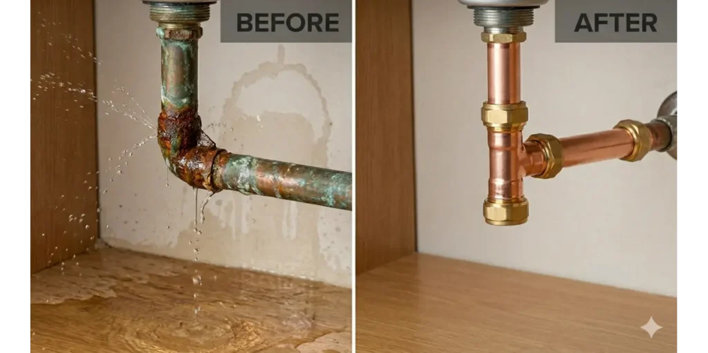 Leaky pipe repiar Rochester
